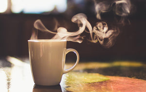 Cup of drip brew coffee on a table