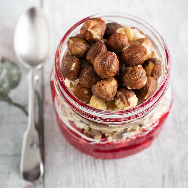 Jar of Hazelnuts for Flavored Coffee