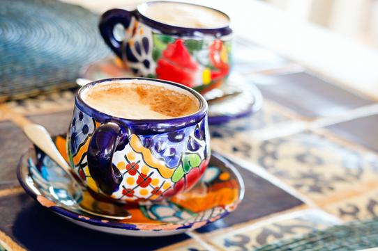 Mexico Coffee in Colorful Mugs